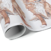 Cadeau Papier aux cheveux longs de Wapping d'art de chien (Coin rond)