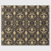 Cadeau Papier baroque noir et or (Plat)