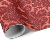 Cadeau Papier baroque rouge à envelopper (Coin rond)