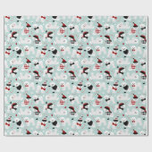 Cadeau Papier Bichon Frise Christmas Blue Wrapper (Plat)