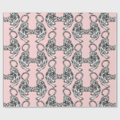 Cadeau Papier blanc à enveloppement de tigre (Plat)
