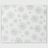 Cadeau Papier blanc à enveloppement des faches de neige (Plat)