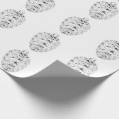 Cadeau Papier blanc à enveloppement Pinecone argenté (Coin)