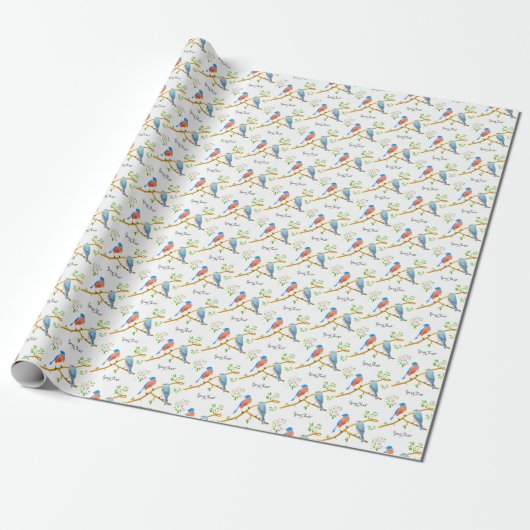 Cadeau Papier blanc Bluebirds (Déroulé)