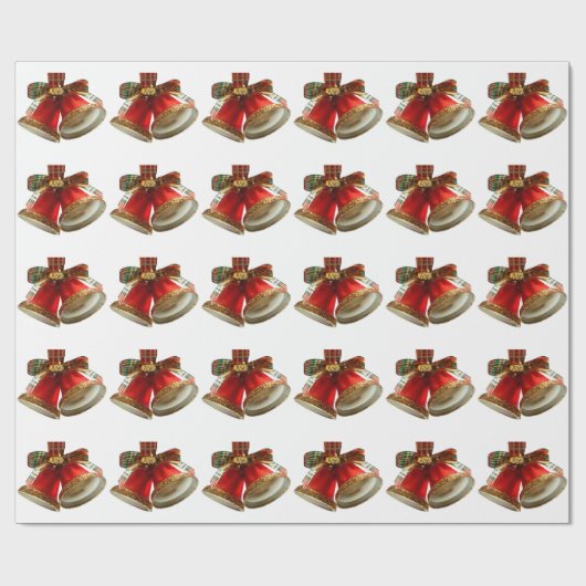Cadeau Papier blanc de recouvrement Red Bells (Plat)