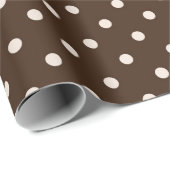 Cadeau Papier blanc et Brown Polka Dot (Coin rond)