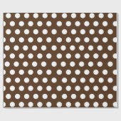 Cadeau Papier blanc et foncé Brown Polka Dot (Plat)