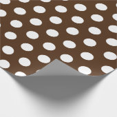 Cadeau Papier blanc et foncé Brown Polka Dot (Coin)