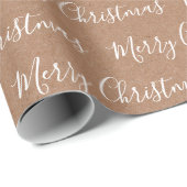 Cadeau Papier blanc Kraft "Joyeux Noël" (Coin rond)