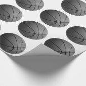 Cadeau Papier blanc noir à envelopper de basket-ball (Coin)