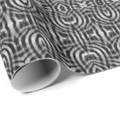 Cadeau Papier blanc noir de giftwrap de motif de l'infini (Coin rond)