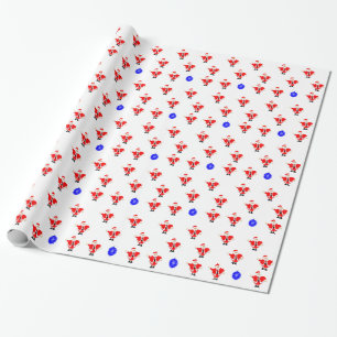 Cadeau Papier blanc Père Noël rouge Noël