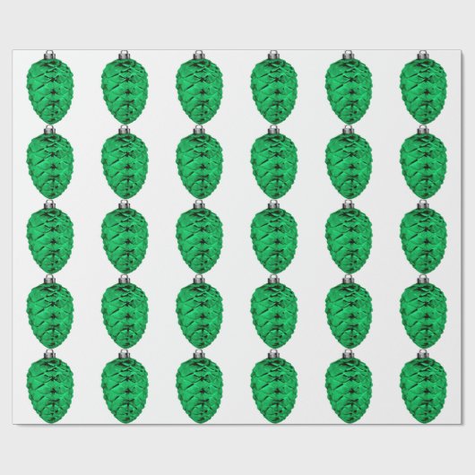 Cadeau Papier blanc Pinecone vert (Plat)