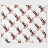 Cadeau Papier blanc Rose et champagne (Plat)