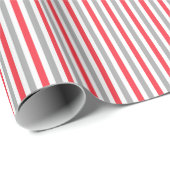 Cadeau Papier blanc rouge à enveloppement en argent (Coin rond)