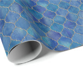 Cadeau Papier bleu et or marocain (Coin rond)