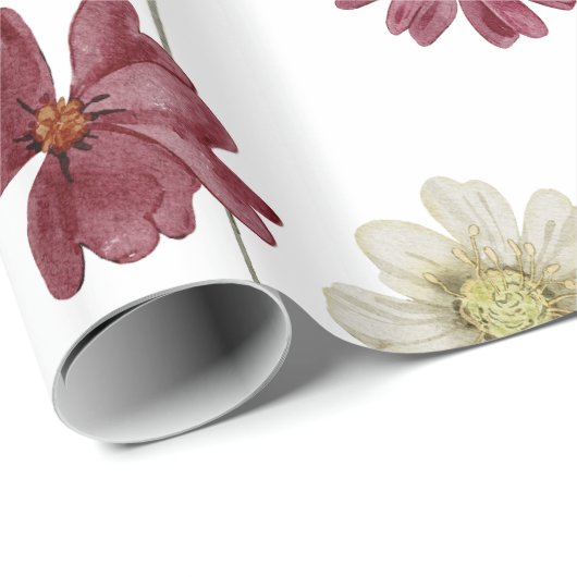 Cadeau Papier Boho Rustic Fleur sauvage (Coin rond)