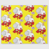 Cadeau Papier brillant à envelopper, Coeurs de chaton mou (Plat)