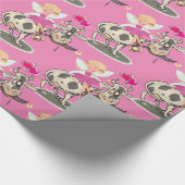 Cadeau Papier brillant à envelopper, Coeurs roses de vach (Coin)