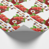 Cadeau Papier brillant à envelopper, fraise au beurre d'a (Coin)