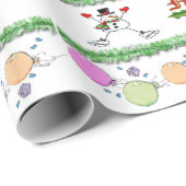 Cadeau Papier brillant à envelopper Joyeux Noël Anniversa (Coin rond)