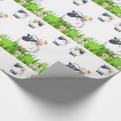 Cadeau Papier brillant à envelopper, Mouton floral (Coin)