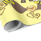 Cadeau Papier brillant à envelopper, Moutons Abeilles Coe (Coin rond)