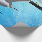 Cadeau Papier brillant à envelopper, Oiseaux de mer Vague (Coin)