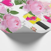 Cadeau Papier brillant à envelopper, ongle jaune floral p (Coin)