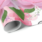 Cadeau Papier brillant à envelopper, ongle jaune floral p (Coin rond)