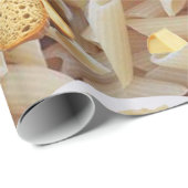 Cadeau Papier brillant à envelopper, Pâtes Red Vin Pain O (Coin rond)