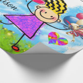 Cadeau Papier brillant, Ballons filles Coeurs heureux (Coin)
