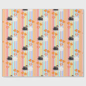 Cadeau Papier brillant, bande de cygne noir blanc (Plat)