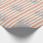 Cadeau Papier brillant, Bleu et Orange Star (Coin)