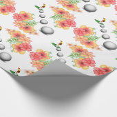 Cadeau Papier brillant, Boules de golf Golfer Floral (Coin)