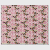 Cadeau Papier brillant, Chevaux rose (Plat)