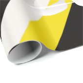 Cadeau Papier brillant, cygnes à rayures blanches noires (Coin rond)