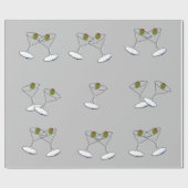 Cadeau Papier brillant, Lunettes à Martini Gris (Plat)