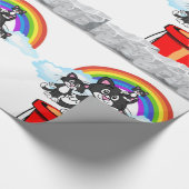 Cadeau Papier brillant, Nuages Arc-en-ciel Chats (Coin)