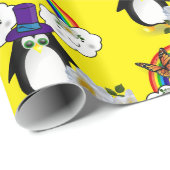 Cadeau Papier brillant, nuages soleil arc-en-ciel de ping (Coin rond)