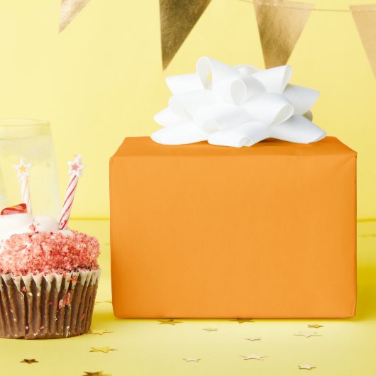 Cadeau Papier brillant orange foncé (Fête d'anniversaire)