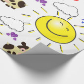 Cadeau Papier brillant, Papillon Coeur Soleil Vache (Coin)