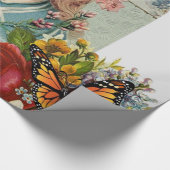 Cadeau Papier brillant, Papillon floral victorien (Coin)