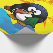 Cadeau Papier brillant, Plage Surfer Penguin (Coin)