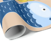 Cadeau Papier brillant, Poisson à chaîne or (Coin rond)