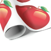 Cadeau Papier brillant POMME ROUGE (Coin rond)