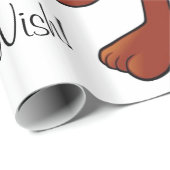 Cadeau Papier brillant, Rainbow Monkey Magique (Coin rond)