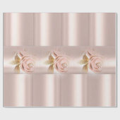 Cadeau Papier brillant Rose Floral (Plat)