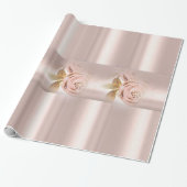 Cadeau Papier brillant Rose Floral (Déroulé)