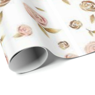 Cadeau Papier brillant Rose Floral